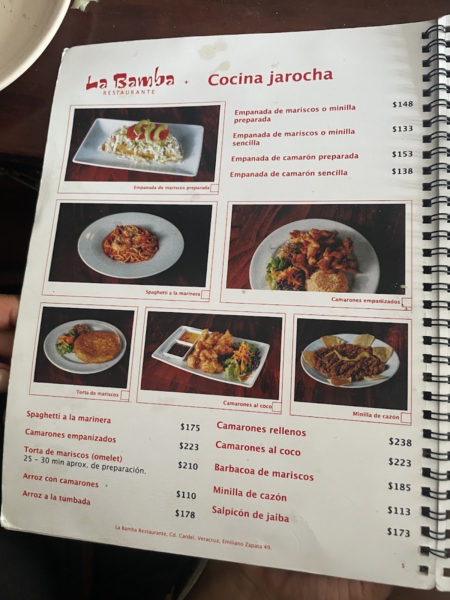 LA BAMBA MARISCOS S A DE C V Menu - Image 3