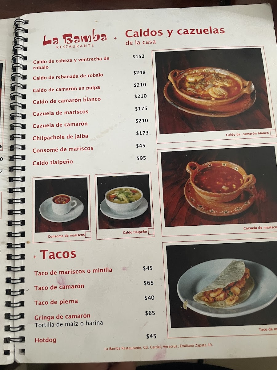 LA BAMBA MARISCOS S A DE C V Menu - Image 4